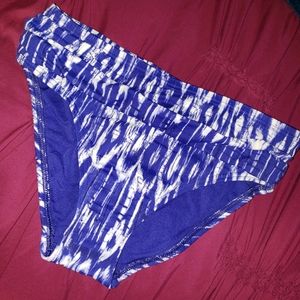 Blue & White Bikini Bottoms